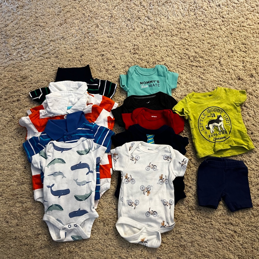 Newborn boy summer clothes bundle